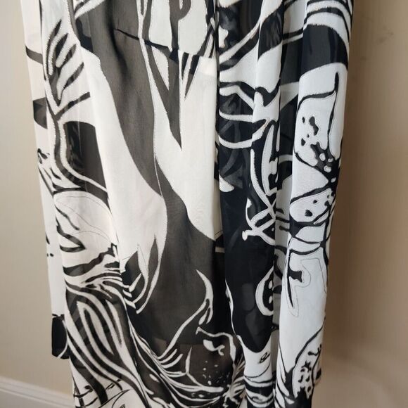 K Woman Floral Shimmer Chiffon Blouse Jacket - Picture 8 of 13